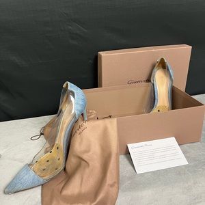 Gianvito Rossi Denim Plexi Heel